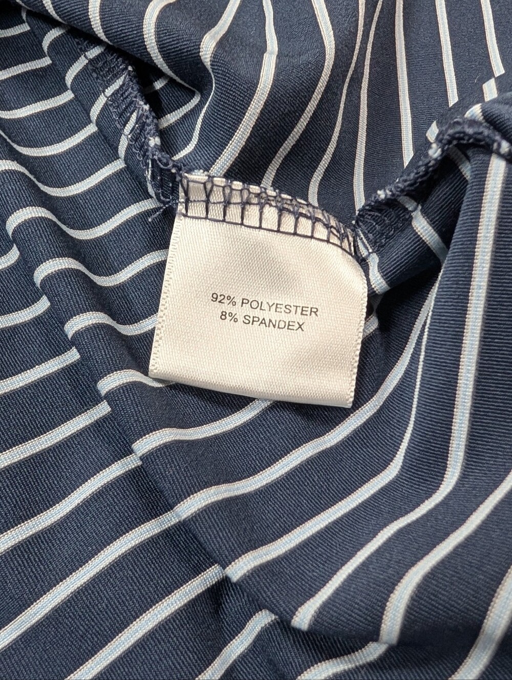 Peter Millar Shirt Mens XXL Blue Navy Stripe Sport Performance Jersey Polo Logo - Picture 7 of 8